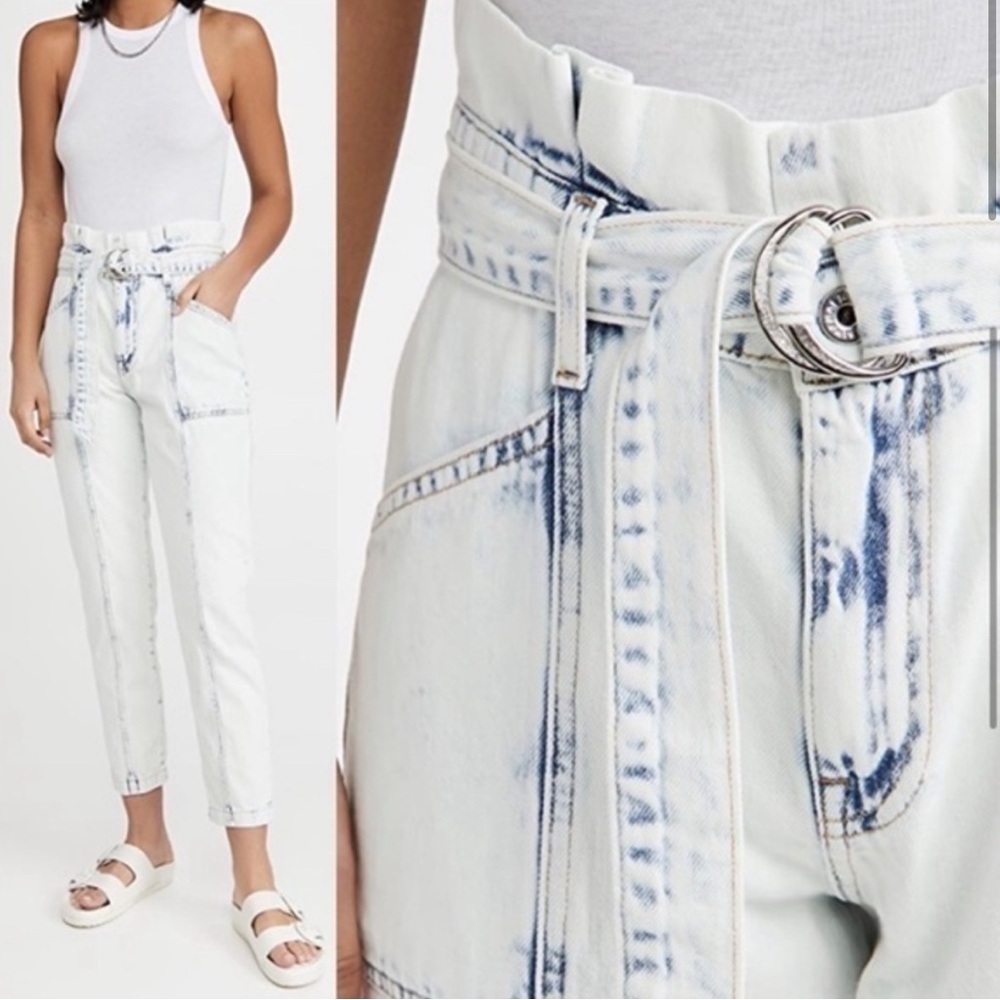 Jonathan Simkhai Blue High Rise Jeans with Tie-Belt